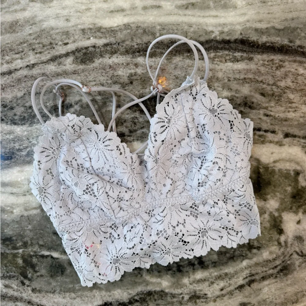 Victoria's Secret Lace Bralette in Light Gray